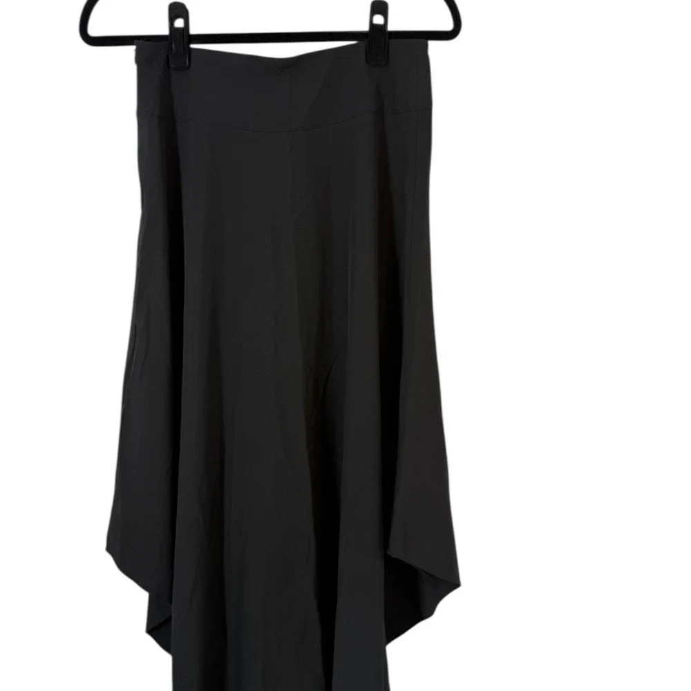 Halara NWT Black High Waisted Asymmetric Hem Draped‎ Midi Skirt Size Small